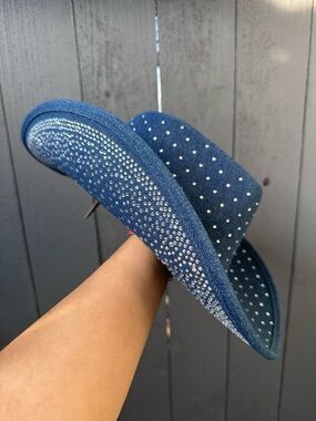 New! Rhinestone Denim Cowgirl Hat - Festival Ready